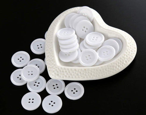 GANSSIA 7/8 Inch (22.5mm) White Button Resin Sewing Buttons for Garment and DIY Craft Scrapbooking Pack of 70 Pcs...