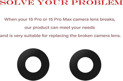 3pcs/Set Rear Camera Lens Replacement for iPhone 15 Pro Back Camera Lens Glass Replacement with Pre-Installed Adhesive + Repair Tool Kit, Anti-Len...