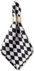 DII Halloween Tabletop, Harlequin Collection, Napkin Set, Black and Cream 6 Piece...
