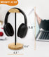 Headphone Stand Nature Wood & Aluminum Headset Hanger Mount Hook Gaming Holder Desktop Earphone Artful Functional Craftmanship Stand for All Heads...