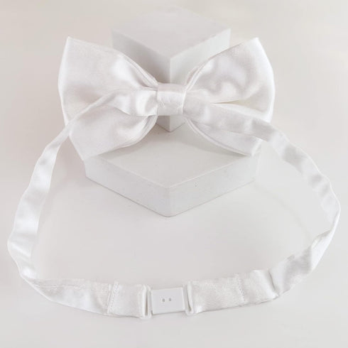 KOOLMOX Dog Bow Tie, Adjustable White Dog Collar Bow Tie for Medium and Large Dogs Cats Pets Wedding Birthday Graduation Holiday Homecoming Costum...