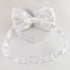 KOOLMOX Dog Bow Tie, Adjustable White Dog Collar Bow Tie for Medium and Large Dogs Cats Pets Wedding Birthday Graduation Holiday Homecoming Costum...