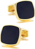 Square Cufflinks for Men Black Cuff Links Black Gold Classic for Wedding Business Groom Best Man...