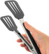 Cooking Tongs 9 inches and 12 inches Stainless Steel Kitchen Silicone Serving Tong Heat Resistant Meat Turner Spatula Tongs with Locking Handle Jo...