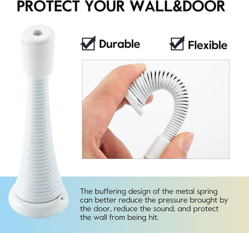 HOME MASTER HARDWARE 12 Pack Door stoppers,Door stop?Door draft stopper,Door stoppers for bottom of door,White rubber door stop,3-in MB Heavy Duty...