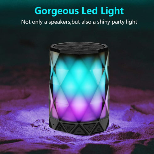 LFS Portable Bluetooth Speakers, Night Light Waterproof, Lightweight Portable Speakers for Travel, Pool, Beach, Biking, Kayak, Gifts for Kids, Wom...