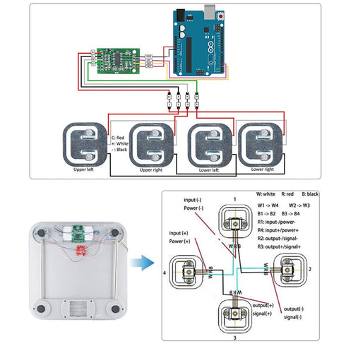 4pcs 50kg Load Cell Half Bridge Strain Gauge Human Body Scale Weight Sensor + 1pcs HX711 Amplifier AD Module for Arduino...