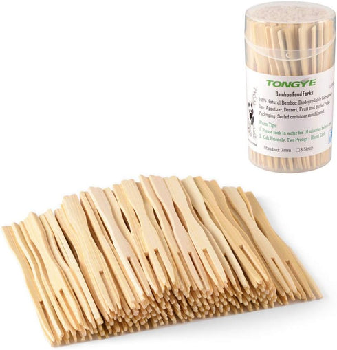 Mini Bamboo Forks 3.5 inch, Cocktail Forks Appetizer Forks, Small Wood Forks for Fruit, Disposable Tiny Food Picks for Party?Charcuterie Supplies ...