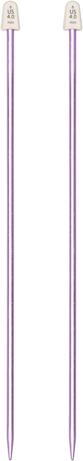 Susan Bates 10-Inch Silvalume Single Point Knitting Needle, 4mm, Lavender......
