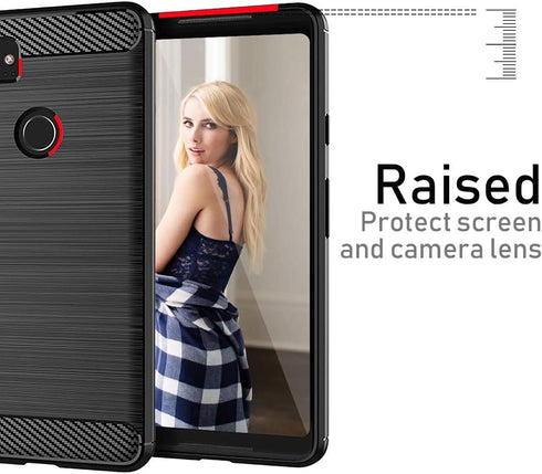 Google Pixel 2 XL Slim Case, Thin Soft Flexible TPU Silicone Skin Rubber Carbon Fiber Anti-Scratch Shockproof Protective Cover for Pixel 2XL,Brush...