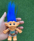 Good Luck Troll doll 7"(include hairs) tall Toy Action Figure troll for School Project?Arts Crafts?Party Favors (13-blue)...