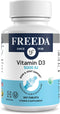 FREEDA Vitamin D3-5000 IU - Pure High Potency Kosher Supplement Tablets - Bone and Muscle Health, Calcium Absorption, Immune Support for Men and W...