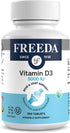 FREEDA Vitamin D3-5000 IU - Pure High Potency Kosher Supplement Tablets - Bone and Muscle Health, Calcium Absorption, Immune Support for Men and W...