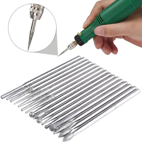 30 Pcs 2.35mm Shank Diamond Titanium-Coated Burrs Set, Rotary File Burs Accessories Kit for Grinding Polishing Carving Stone Jewelry Ceramics...