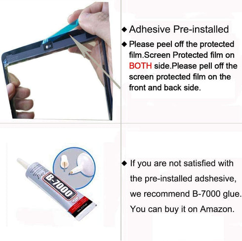 Touch Screen Digitizer for 2017 iPad 9.7 (A1822, A1823) Front Glass Replacement with Home Button & Tool Repair Kit + Adhesive (Black)...