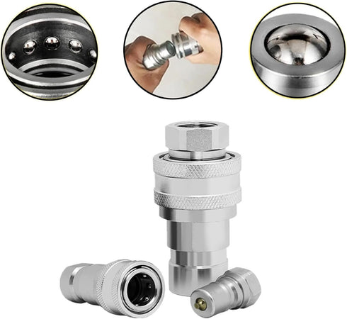 Hydraulic Coupler 1/4 NPT ISO 5675, CEKER Quick Connect Pioneer Style Agricultural Hydraulic Coupling Tractor Couplers...