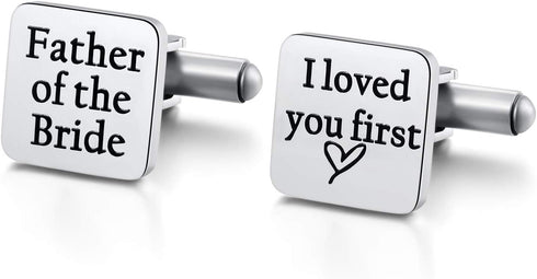 Father of The Bride Cufflinks, Father of The Bride Gift from Daughter, Gift for Dad on Wedding Day, I Loved You First Cuff Links...