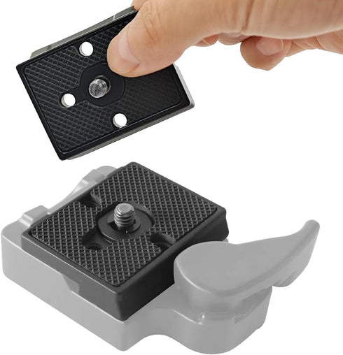 2 Pack Quick Release Plate, Tripod Quick Release Adapter Compatible for Manfrotto 200PL-14 QR Cameras Tripod, Camera Mounting Adapter with 1/4" an...