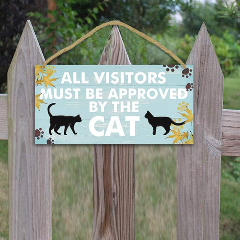 TOARTi Funny Cat Wood Sign 12.5x25cm Cat Gift for Cat Lover Gifts Black Cat Wooden Plaque Lovely Black Cat Room Decor Cat Door Sign Funny Cat Gift...