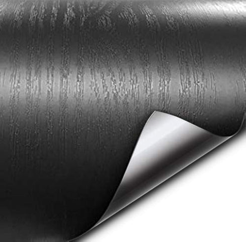 VViViD Black Wood Grain Faux Finish Textured Adhesive Vinyl Wrap Film DIY No Mess Easy to Install Air-Release Adhesive (2ft x 48 Inch)...