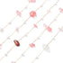 DanLingJewelry 5m Brass Handmade Natural Rose Quartz Stone Beading Chain Pink Irregular Crystal Chains with Spool for Jewelry Making Supplies...