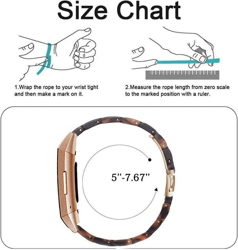 Resin Band Compatible with Fitbit Charge 4,Charge 3/3 SE,Women Men Resin Accessory Rose Gold Buckle Band Wristband Strap Blacelet...