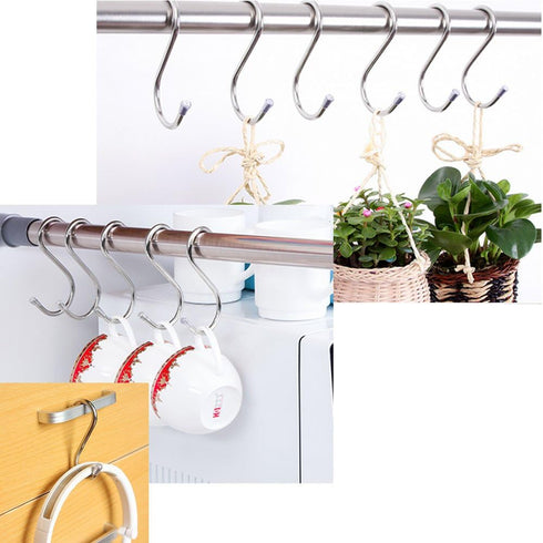 GCA 20 Pack 304 Stainless Steel Heavy-Duty Medium S Shaped Hooks Kitchen Hooks Hanging Hooks for Kitchen, Bathroom, Bedroom, Office …...