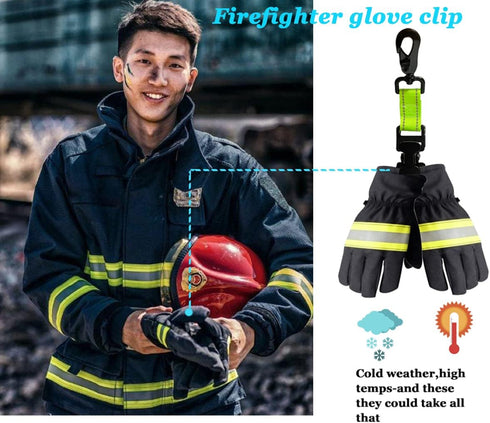 ZHIRONGFA 2 Pack 7Inch Firefighter Rescue Glove Clips Durable Safety Reflective Function Keep Your Gear Organized (Green(2 Clips))...