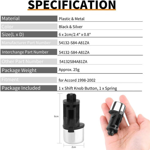 Keenso Shifter Button Repair Kit, Gear Shift Knob Automatic Fit for Honda Accord 1998-2002 Automatic Cars...