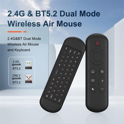 LUVI Air Mouse Remote Control Mouse Wireless Mini Keyboard 2.4G & BT5.2 Motion Sensing Backlit Rechargeable Compatible with Android TV Box/PC/Smar...