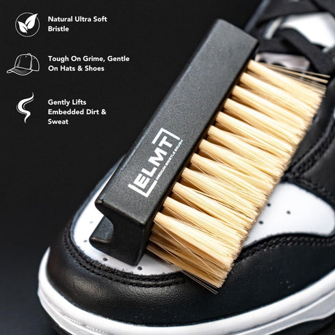 Blackline ELMT Shoe Brushes Kit with Shoe Polishing Cloth — Versatile for Sneakers, Mesh, Boot, Sheepskin, Leather, Suede...