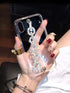BONITEC Jesiya for iPhone Xs Max Case Clear Bracelet 3D Glitter Sparkle Bling Strap Luxury Shiny Crystal Rhinestone Diamond Silver Chain Protectiv...