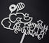 Baby Elephant Happy Birthday Cake Topper, Glitter Animal Elephant Theme Birthday Party Decorations (Silver)...