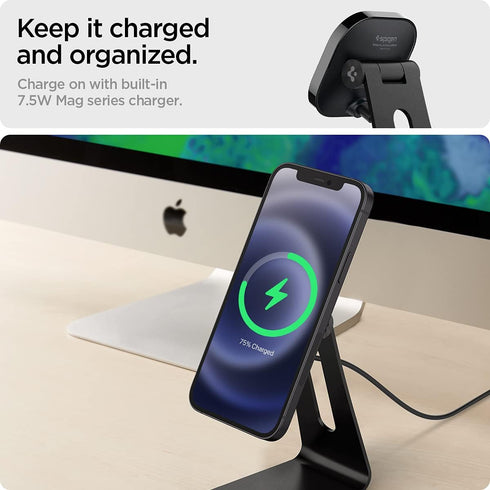Spigen OneTap Pro (MagFit) Designed for Magsafe Stand Wireless Charger Stand Compatible with iPhone 15, iPhone 14, iPhone 13, iPhone 12 Models, Ai...
