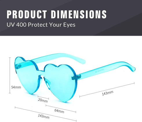ADE WU Cute Heart Sunglasses for Women Men Trendy Fun Colorful Rave Party Sun Glasses...