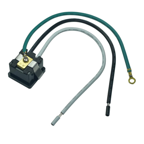 15A/125V Panel Mount Ac Outlet, NEMA 5-15R Snap-In Receptacle, Grounding Power Socket, Leads 14AWG 20CM Long Wired, Black...