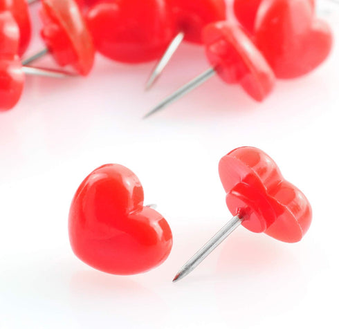 100pcs Heart Shape Push Pins for Home School Office Notice Board Cork Board,Cute Thumbtacks Tacks Decorative Pushpins Accessories Supplies Red...