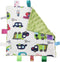 Inchant Boy Tag Security Blanket - Baby Car Plush Comforter Taggy Blankies, Pale Green Textured Underside...