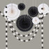 Cheerland Black White Party Decorations Hanging Paper Fans Garland Kit Wedding Halloween Birthday Baby Shower Casino Gothic Decor Spooky Haunted H...