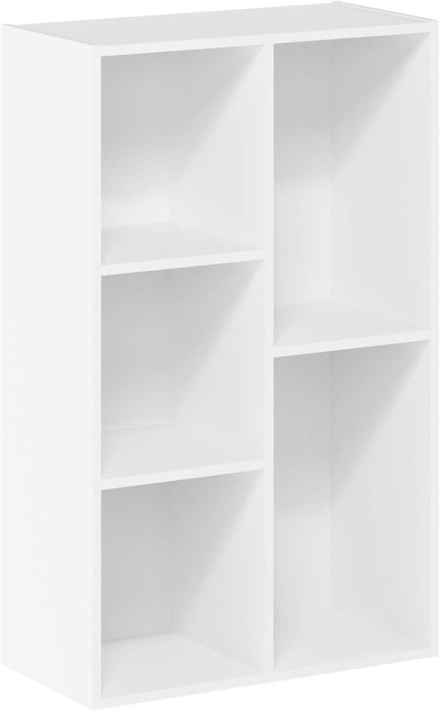 Furinno Luder Bookcase / Book / Storage , 5-Cube, White...