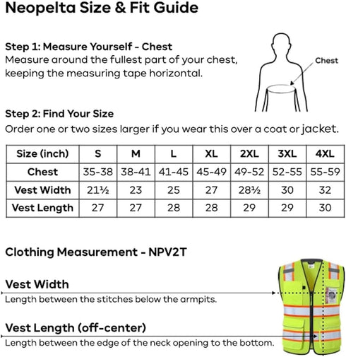 Reflective Safety Vest Yellow Mesh, High Visibility Vest with Pockets and Zipper, Padded Neck, Construction Work Vest ANSI Class 2, Yellow with Or...