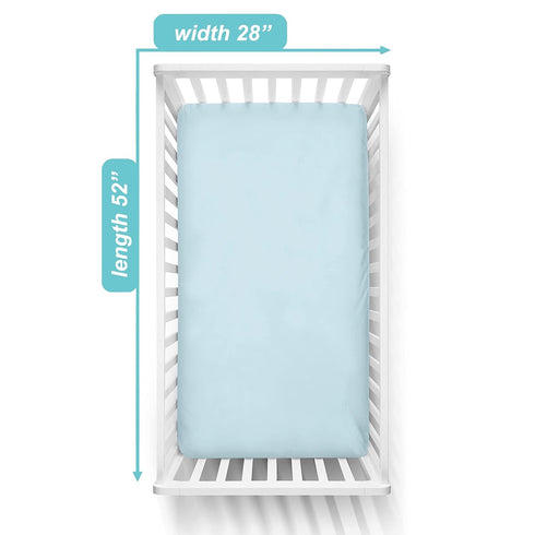TL Care Fitted Crib Sheet 28" x 52", Soft Breathable Neutral 100% Cotton Jersey Sheet, Blue, for Boys and Girls, Fits Crib and Toddler Bed mattres...