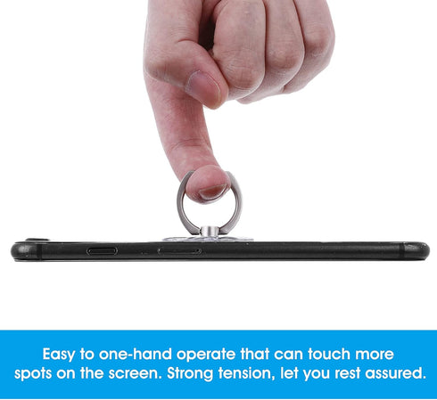 Cell Phone Ring Stands, 2 Pcs 180/360 Degree Rotation Finger Kickstand Transparent Phone Ring Holders with Diamond Glitter Finger Mount with Grip ...