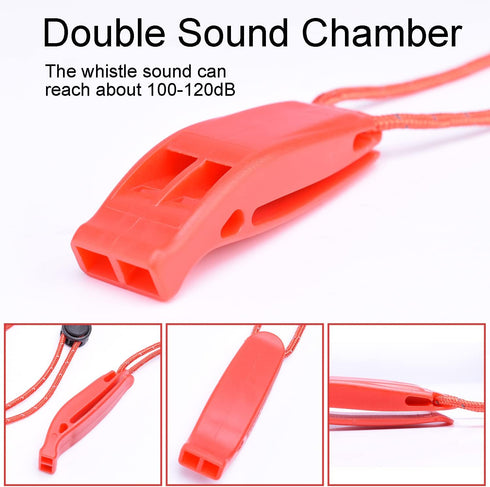 4 Pack Emergency Whistles, Loud Shrill Safety Whistle with Reflective Lanyard for Outdoor Climbing Hiking Camping Fishing Boat Kayak Life Vest Jac...