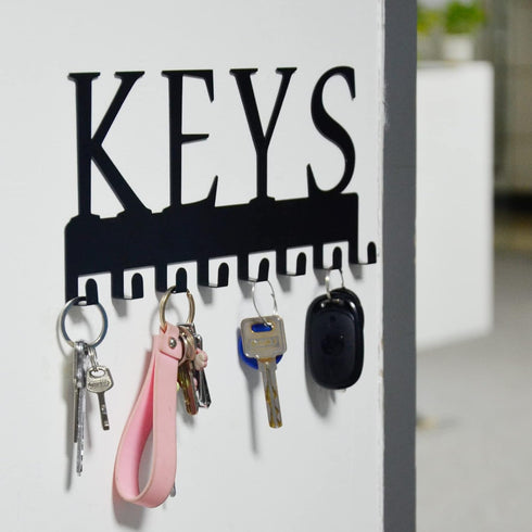 HappyHapi Key Holder Wall Mount, Metal Key Holder for Wall Decorative with 8 Key Hooks, Key Organizer Rack Hanger for Home, Entryway, Front Door, ...