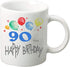 Happy Birthday 11 oz ounce Coffee Tea Mug Cup White Ceramic Celebration for Friends and Family (90th)...