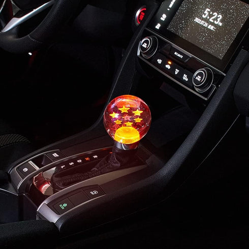 Blueshyhall LED Glass Crystal Shift Knob, Multicolor Gradient Gear Stick Shifter Lever Handle for AT/MT Car Stick Lever Head (Star pattern)...