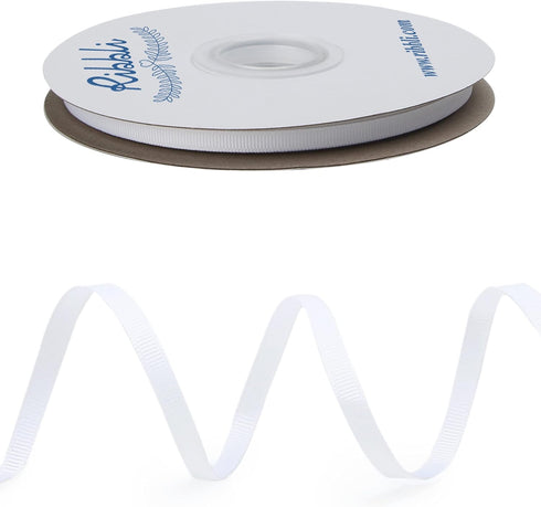 Ribbli White Grosgrain Ribbon, 1/4 inches x Continuous 50 Yards,Use for Bows DIY Hair Accessories,Gift Wrapping,Craft and Sewing...