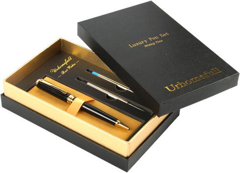 Stunning Ballpoint Pen with 24K Gold Trim, Switzerland Tip Point with Refills, Luxury Ball Point Pen Gift Set for Men Women, Nice Writing Pens for...