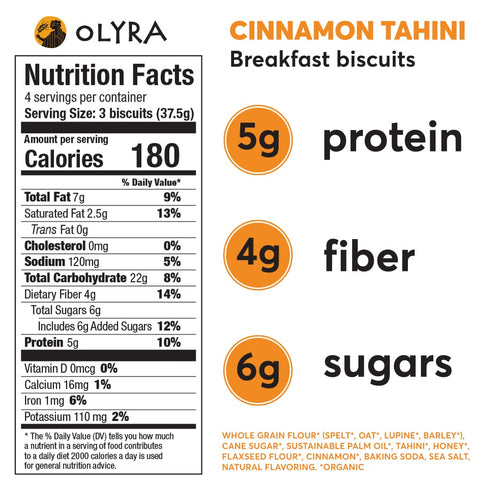 Olyra, Biscuit Breakfast Olympic Rynner Cinnmon Tahini Organic, 5.3 Ounce...